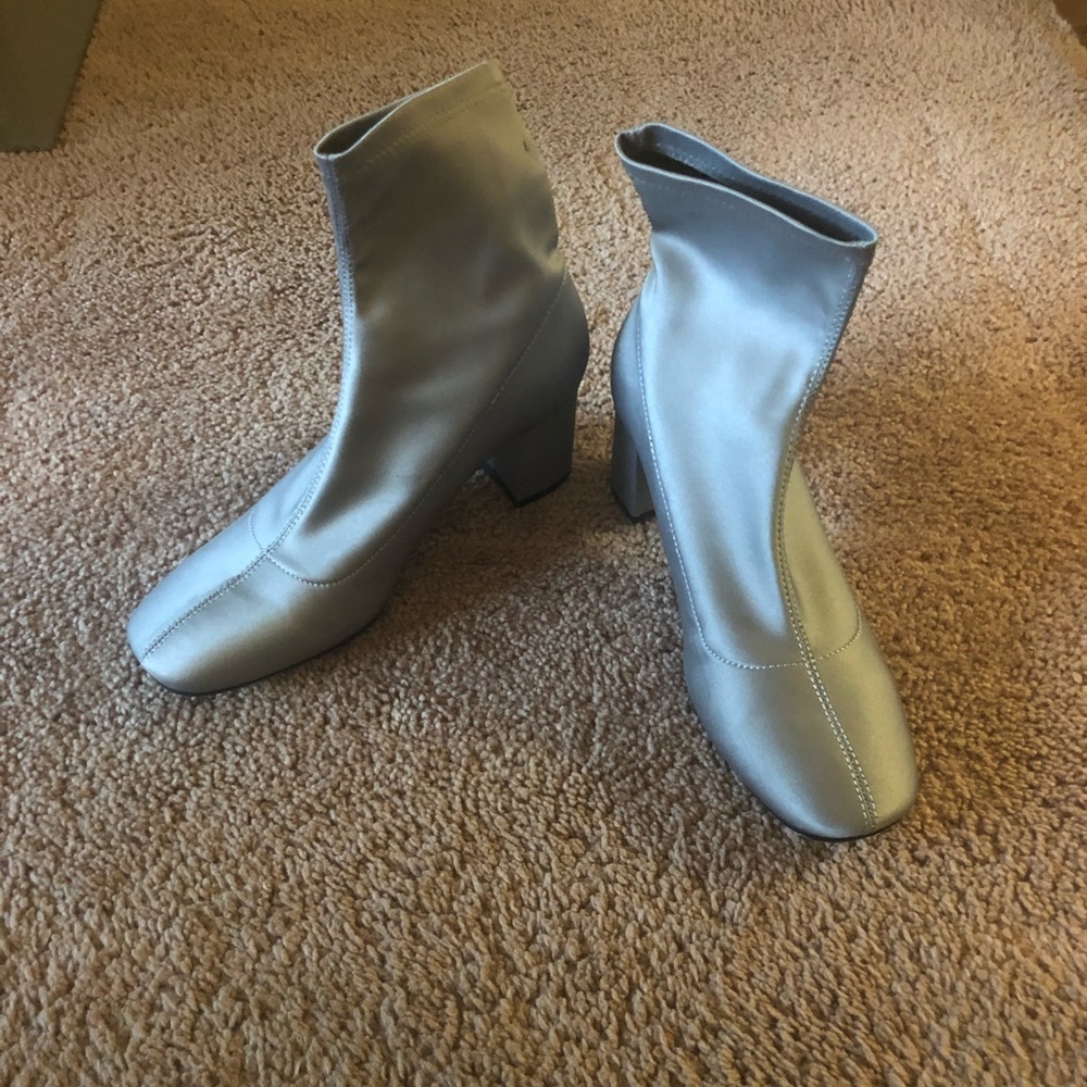 Zara Silver Sock Boots